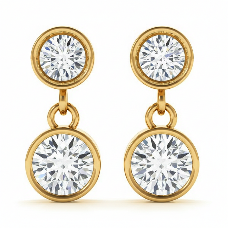 1/4 ctw Earrings Single Stone — Yellow Gold