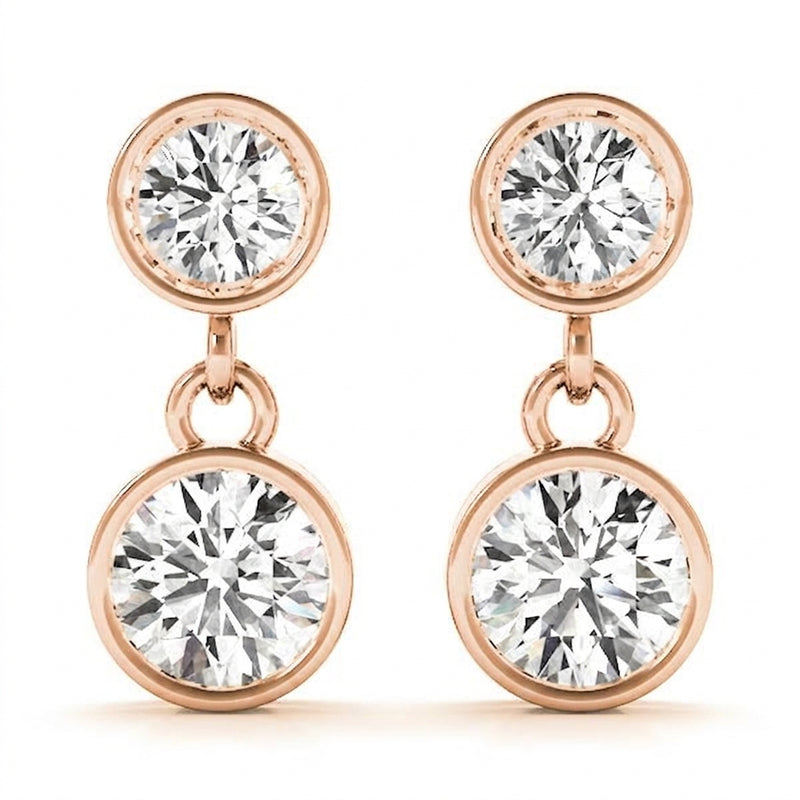 1/4 ctw Earrings Single Stone — Rose Gold