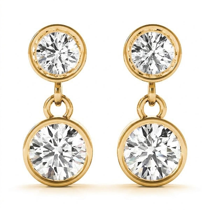 1/4 ctw Earrings Single Stone — Yellow Gold