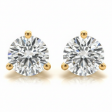 1/2 ctw Earrings Single Stone — Yellow Gold