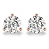 1/2 ctw Earrings Single Stone — Rose Gold