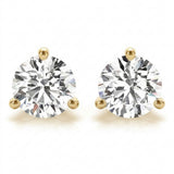 1/2 ctw Earrings Single Stone — Yellow Gold