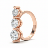 1/2 ctw Earrings Three-Stone — Rose Gold