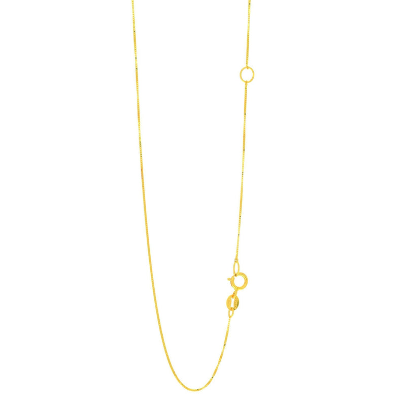 14K Gold .6mm Extendable Chain 