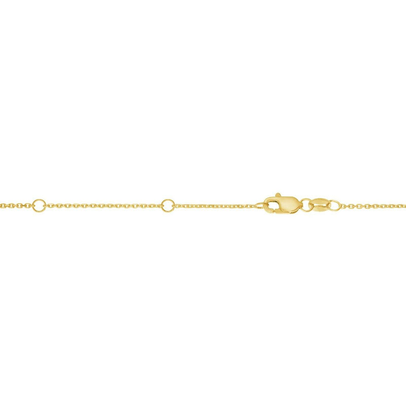 14K Gold 0.87mm Double Extendable Diamond Cut Cable Chain