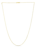 14K Gold 0.87mm Double Extendable Diamond Cut Cable Chain