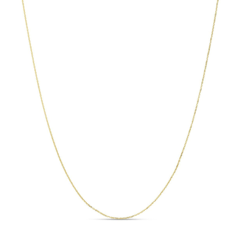 14K Gold 0.87mm Double Extendable Diamond Cut Cable Chain