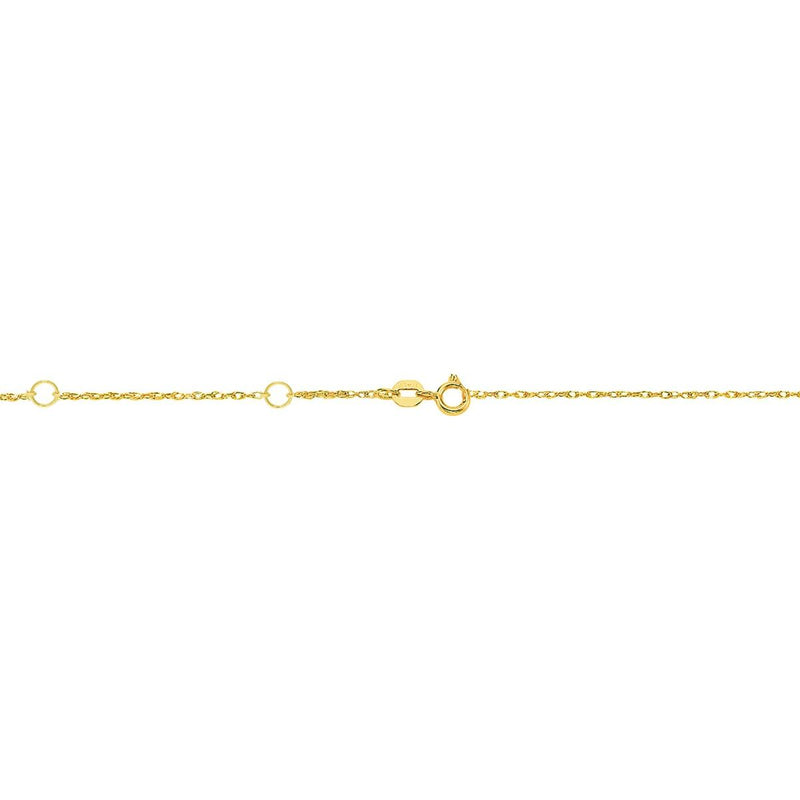 14K Gold .5mm Double Extendable Rope Chain 