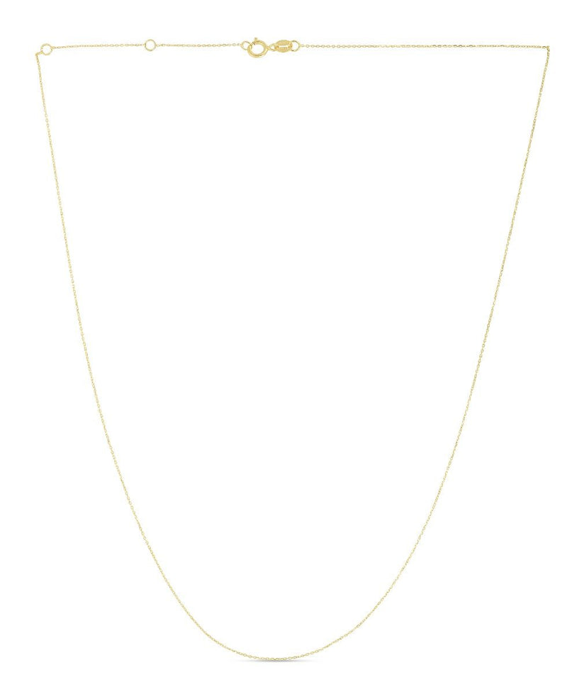 14K Gold 0.8mm Extendable Classic Cable Chain
