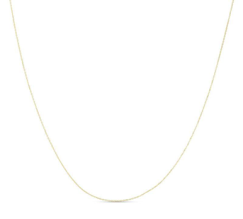 14K Gold 0.8mm Extendable Classic Cable Chain