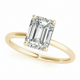 Emerald Cut Center Engagement Ring — 5 ct — Yellow Gold