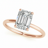 Emerald Cut Center Engagement Ring — 5 ct — Rose Gold