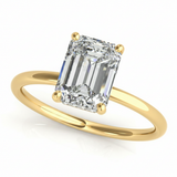 Emerald Cut Center Engagement Ring — 9.5X7 — Yellow Gold