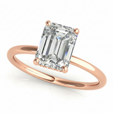 Emerald Cut Center Engagement Ring — 9.5X7 — Rose Gold