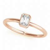 1/3 ctw Emerald Solitaire Stackable — Rose Gold