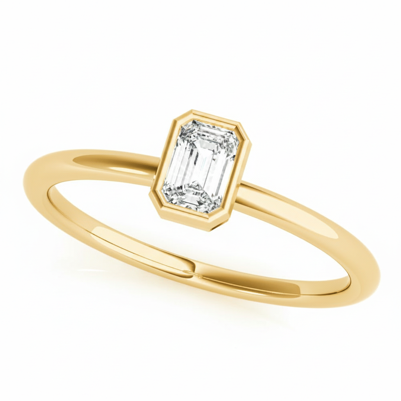 1/3 ctw Emerald Solitaire Stackable — Yellow Gold