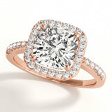 1/4 ctw Engagement Rings Halo Square & Cushion — Rose Gold
