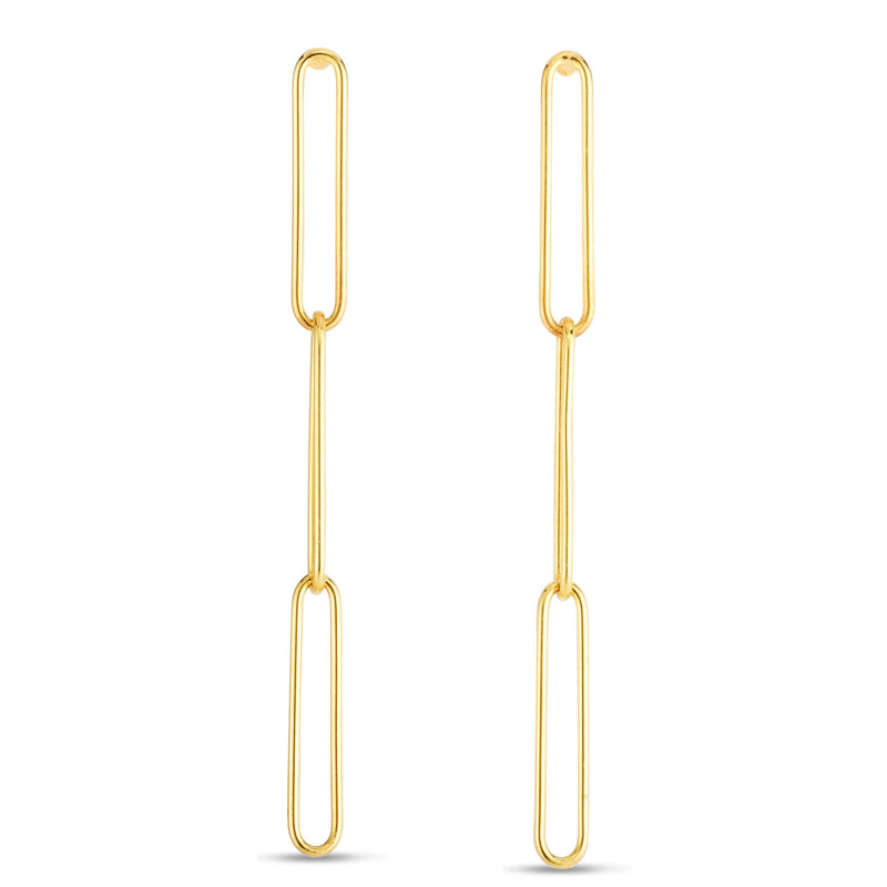 14K Lungo Paperclip Drop Earring