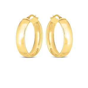 14K 6x25mm Wedding Band Hoops