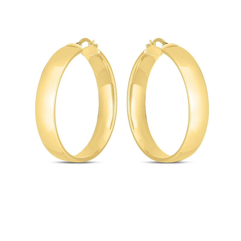 14K 7x35mm Wedding Band Hoops