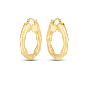 14K Medium 25mm Bamboo Hoops