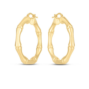 14K Large 38mm Bamboo Hoops