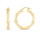 14K Large 38mm Bamboo Hoops