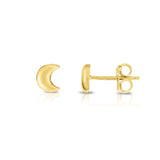 14K Gold Moon Stud Earring