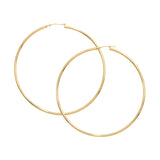14K Gold 2x70mm Polished Hoop Earring