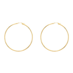 14K Gold 2x60mm Polished Hoop Earring
