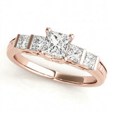 Baguette Accent Engagement Ring (50268-E) — Rose Gold
