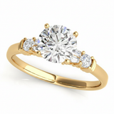 Baguette Accent Engagement Ring (50298-E) — Yellow Gold