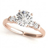 Baguette Accent Engagement Ring (50298-E) — Rose Gold