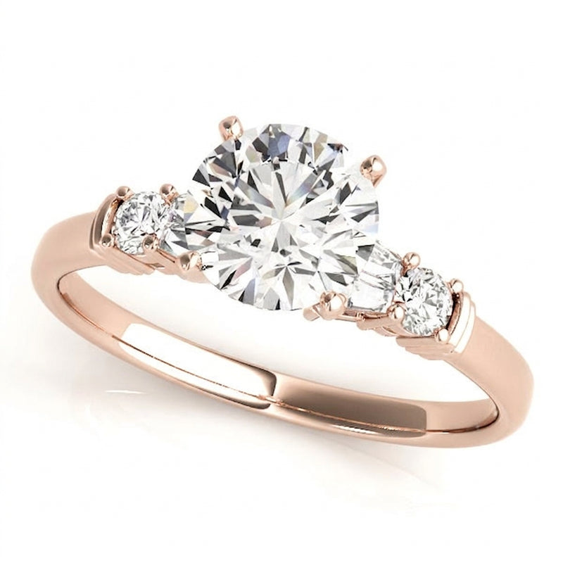 Baguette Accent Engagement Ring (50298-E) — Rose Gold