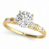 Baguette Accent Engagement Ring (50299-E) — Yellow Gold