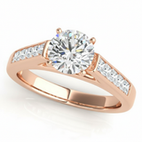 Princess Accent Engagement Ring (50308) — Rose Gold