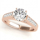Princess Accent Engagement Ring — Rose Gold
