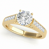Princess Accent Engagement Ring — Yellow Gold