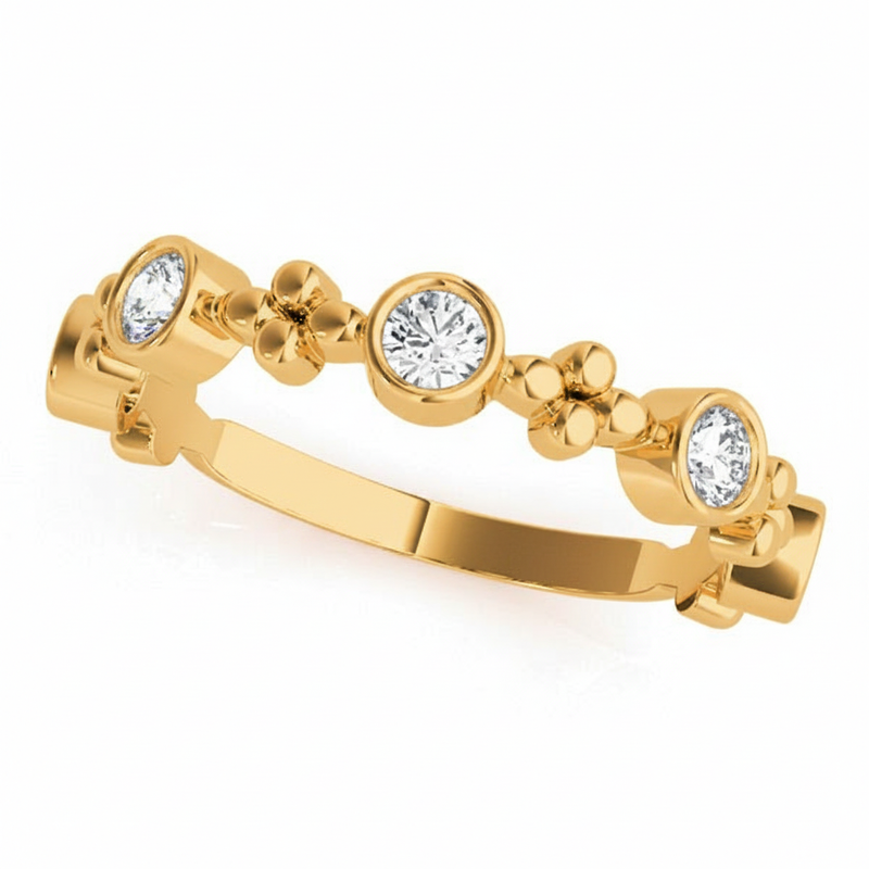 3/8 ctw Lab-Grown Stackable Band — Yellow Gold