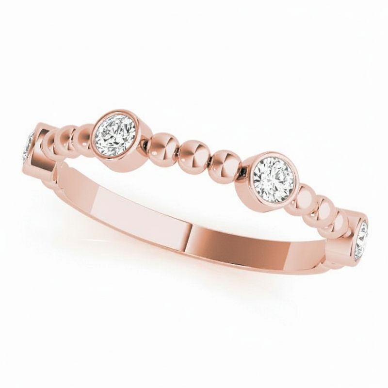 1/4 ctw Lab-Grown Stackable Band — Rose Gold