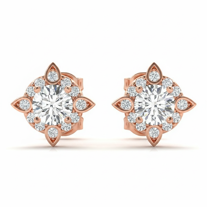 5/8 ctw Lab-Grown Diamond Fashion Earrings — Rose Gold