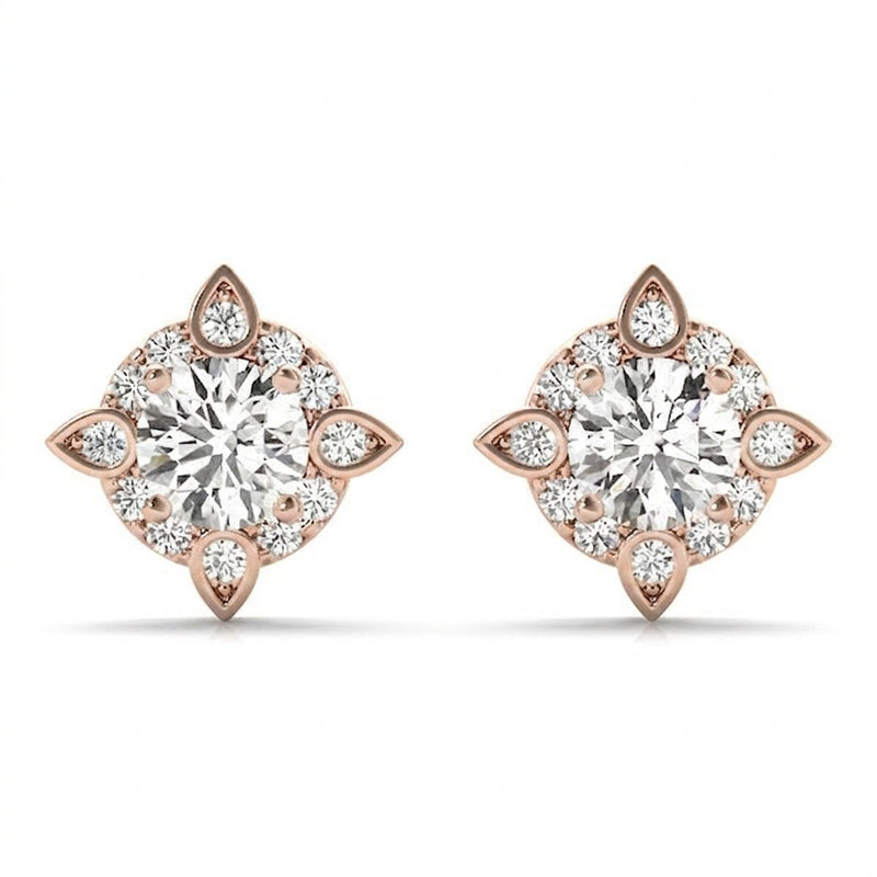 5/8 ctw Lab-Grown Diamond Fashion Earrings — Rose Gold