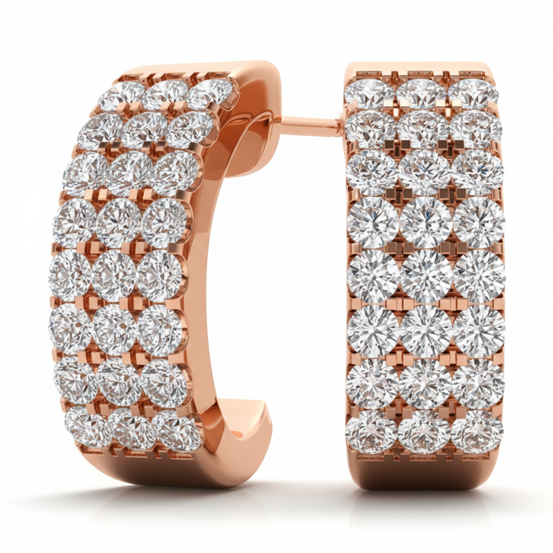 1/2 ctw Natural Diamond Fashion Earrings (2) — Rose Gold