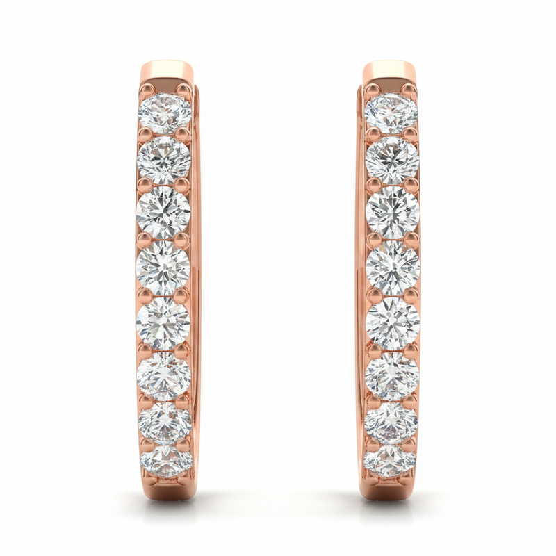 1/2 ctw Natural Diamond Fashion Earrings (07) — Rose Gold