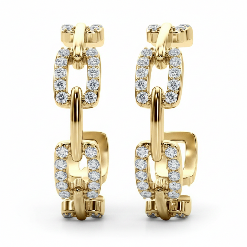 1 ctw Lab-Grown Diamond Fashion Earrings (LGER004) — Yellow Gold