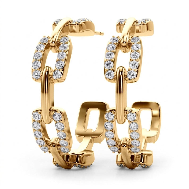 1 ctw Lab-Grown Diamond Fashion Earrings (LGER004) — Yellow Gold