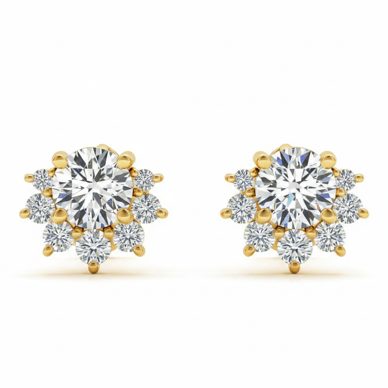 3/4 ctw Lab-Grown Diamond Fashion Earrings — Yellow Gold