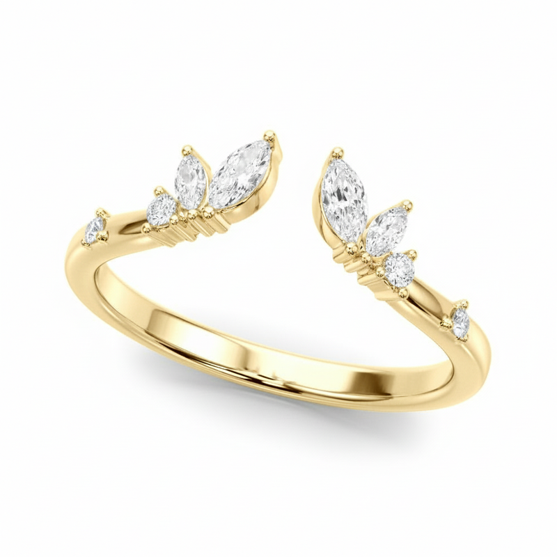 1/4 ctw Fashion Ring Marquise & Round — Yellow Gold