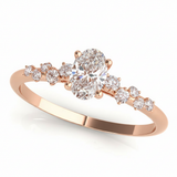 Fashion Rings Engagement Ring (Oval Center) — Rose Gold