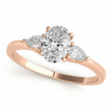 Fashion Rings Oval & Pear Shape Engagement Ring — Rose Gold
